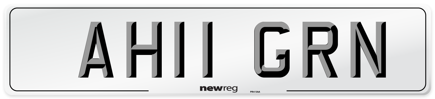 AH11 GRN Number Plate from New Reg